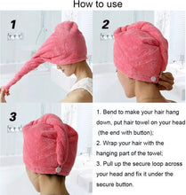 Towel Bath Towels - Dry Hair Cap Super Absorbent Quick-Drying Shower Towel (Random Color)