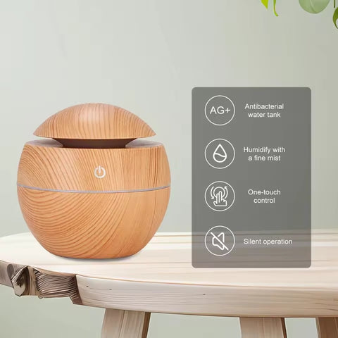 Portable Ultrasonic Air Humidifier & Purifier (Wooden)