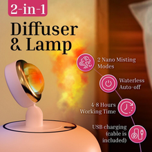 Sunset Night Light 2 In 1 Sunset Lamp And Air Humidifier Portable Color Changing Lamp For Bedroom